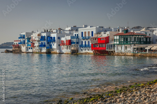 Obraz na płótnie Mykonos Venice during summer day. This is the most beautifull view in this island. w salonie