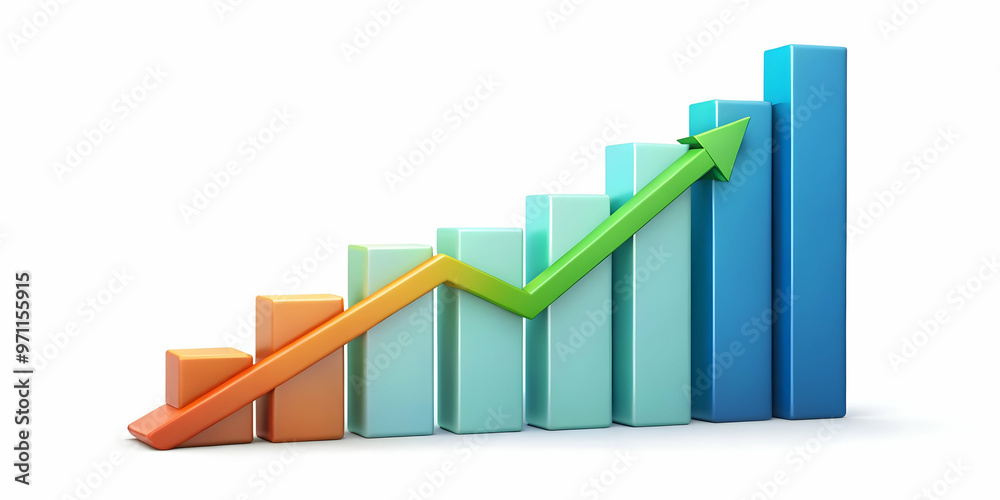 3D Isolated Profit Chart with Upward Growth Arrow - Dynamic Vector Illustration for Business and Financial Themes on White Background 3D Isolated Profit Chart with Upward Growth Arrow - Dynamic Vector Illustration for Business and Financial Themes on White Background