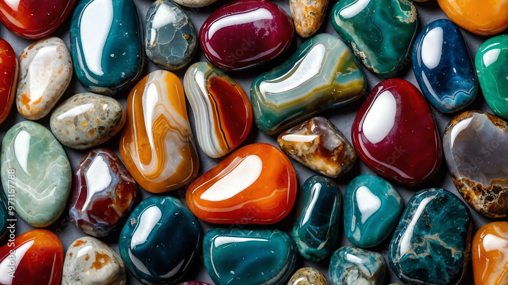 Tumbled agate stone with plain background Tumbled agate stone with plain background