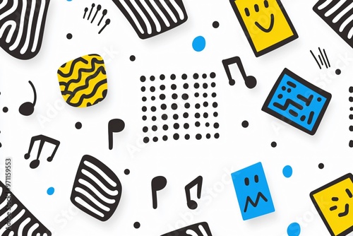 Abstract Geometric and Musical Pattern