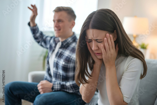 Couple Arguing at Home: Emotional Tension and Conflict