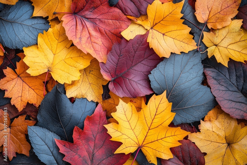 A vibrant autumn leaf background with red, yellow, and orange foliage. A vibrant autumn leaf background with red, yellow, and orange foliage.