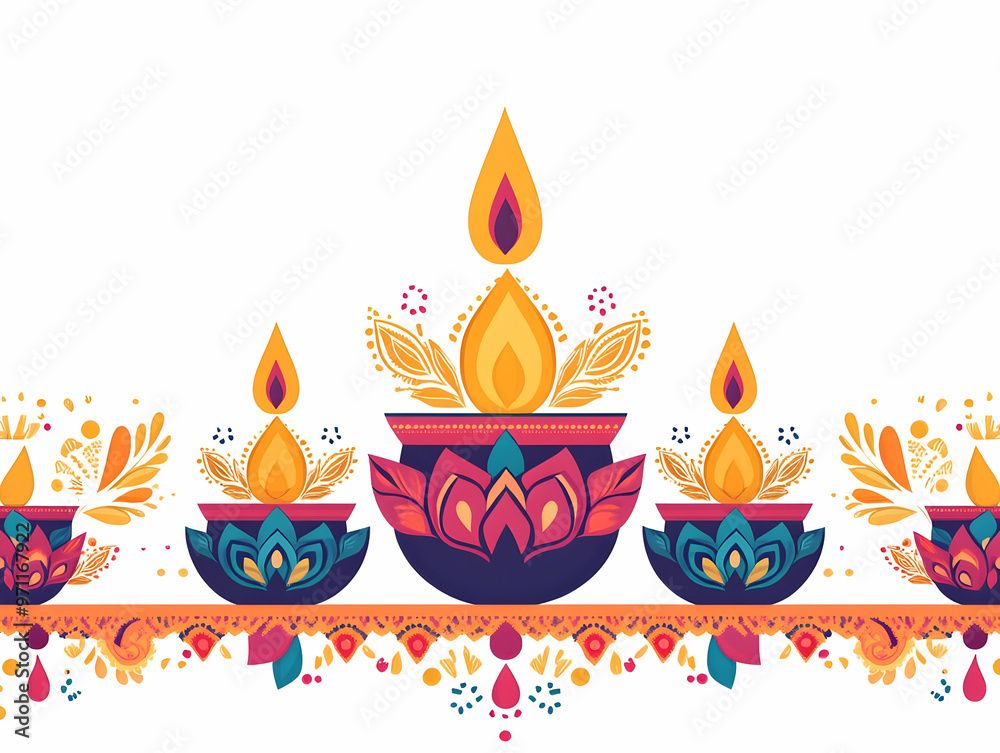 Flat Vector Illustration of Diwali Diyas and Mandala Border Frame with Ample Copy Space, Symbolizing Cultural Richness and Spiritual Festivity - Perfect for Creative Business Use Flat Vector Illustration of Diwali Diyas and Mandala Border Frame with Ample Copy Space, Symbolizing Cultural Richness and Spiritual Festivity - Perfect for Creative Business Use