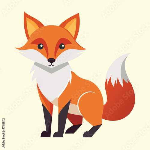 cute fox silhouette vector design