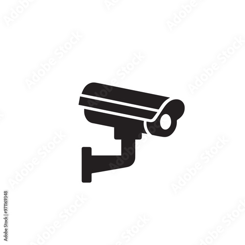 CC tv camera silhouette. CC camera logo, icon vector design isolated on white backgorund.