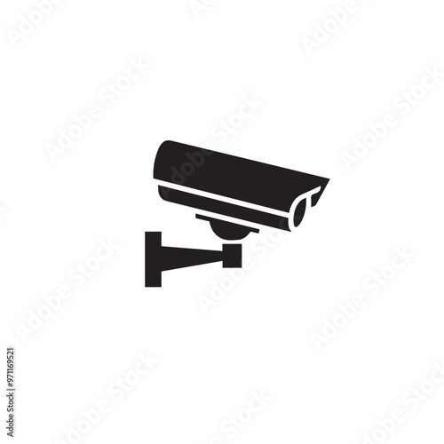 CC tv camera silhouette. CC camera logo, icon vector design isolated on white backgorund.