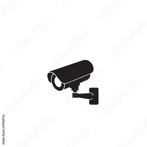 CC tv camera silhouette. CC camera logo, icon vector design isolated on white backgorund.