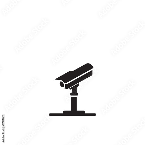 CC tv camera silhouette. CC camera logo, icon vector design isolated on white backgorund.