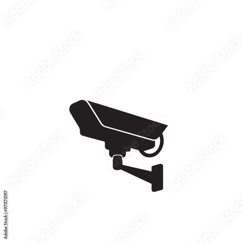 CC tv camera silhouette. CC camera logo, icon vector design isolated on white backgorund.