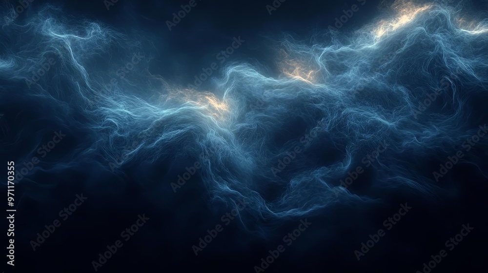 Deep navy blue background with abstract waves of mist and fog, capturing the mood of a stormy sea or night sky The texture should be rich and immersive Deep navy blue background with abstract waves of mist and fog, capturing the mood of a stormy sea or night sky The texture should be rich and immersive