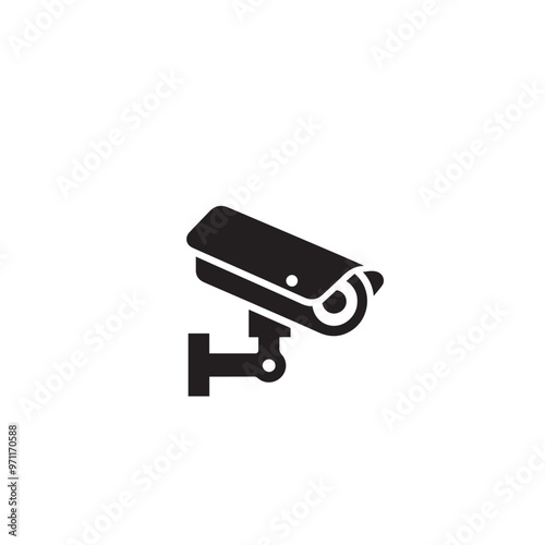CC tv camera silhouette. CC camera logo, icon vector design isolated on white backgorund.