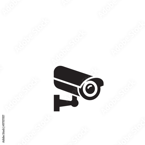 CC tv camera silhouette. CC camera logo, icon vector design isolated on white backgorund.