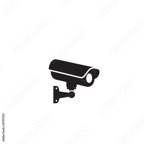 CC tv camera silhouette. CC camera logo, icon vector design isolated on white backgorund.