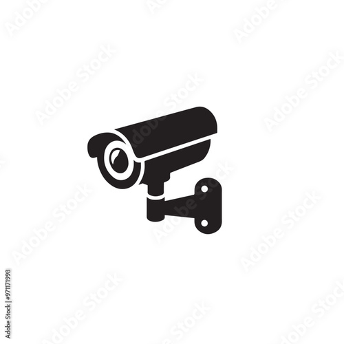 CC tv camera silhouette. CC camera logo, icon vector design isolated on white backgorund.