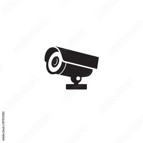 CC tv camera silhouette. CC camera logo, icon vector design isolated on white backgorund.