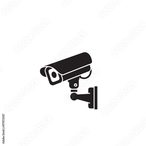 CC tv camera silhouette. CC camera logo, icon vector design isolated on white backgorund.