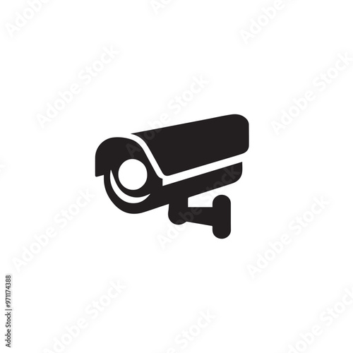 CC tv camera silhouette. CC camera logo, icon vector design isolated on white backgorund.