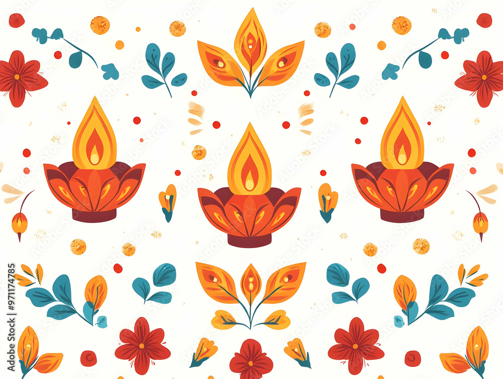 Flat Glossy Background with Diwali Lamps and Floral Designs - Vibrant Vector Illustration Celebrating the Festive Spirit of Diwali for Banners Flat Glossy Background with Diwali Lamps and Floral Designs - Vibrant Vector Illustration Celebrating the Festive Spirit of Diwali for Banners