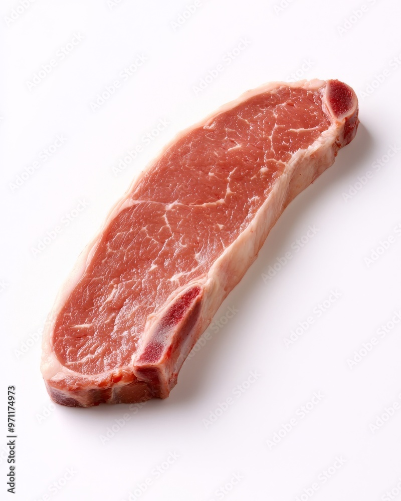 Fresh pork loin steak on white background Fresh pork loin steak on white background