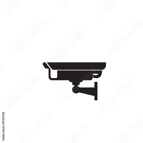CC tv camera silhouette. CC camera logo, icon vector design isolated on white backgorund.