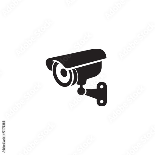 CC tv camera silhouette. CC camera logo, icon vector design isolated on white backgorund.