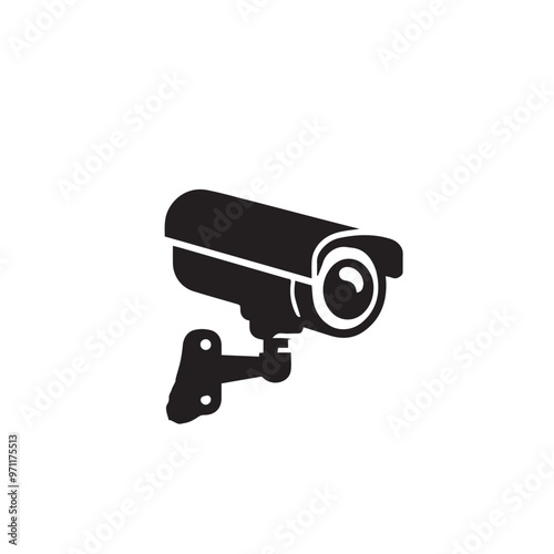 CC tv camera silhouette. CC camera logo, icon vector design isolated on white backgorund.