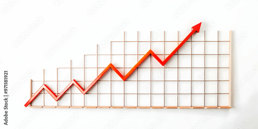 Dynamic Flat Isolated Profit Chart with Upward Growth Arrow - Modern Vector Illustration for Financial Growth and Business Success Dynamic Flat Isolated Profit Chart with Upward Growth Arrow - Modern Vector Illustration for Financial Growth and Business Success