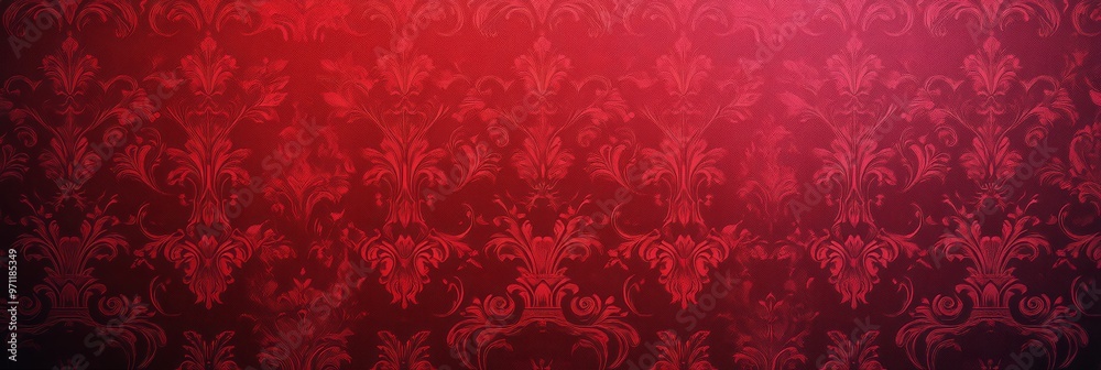 Abstract, baroque wallpaper pattern design. Red floral Victorian wallpaper background wall in grunge vintage / retro style. Abstract, baroque wallpaper pattern design. Red floral Victorian wallpaper background wall in grunge vintage / retro style.