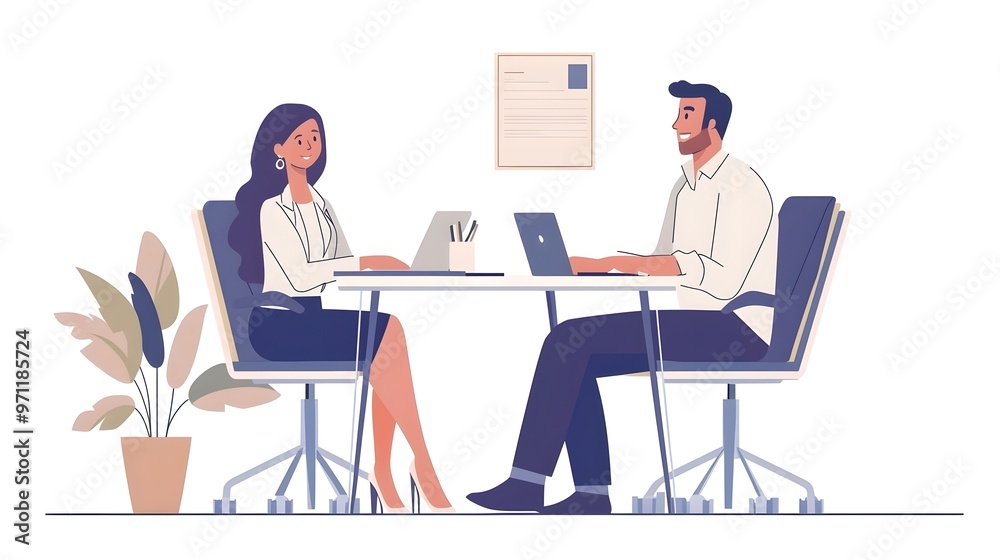 HR Manager Explaining Company Values to Job Candidate for Mutual Understanding HR Manager Explaining Company Values to Job Candidate for Mutual Understanding