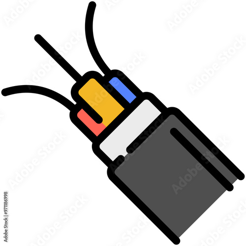 fiber optic filled line icon