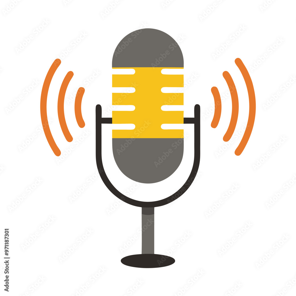 Microphone Logo icon in color style Studio microphone vector concept
