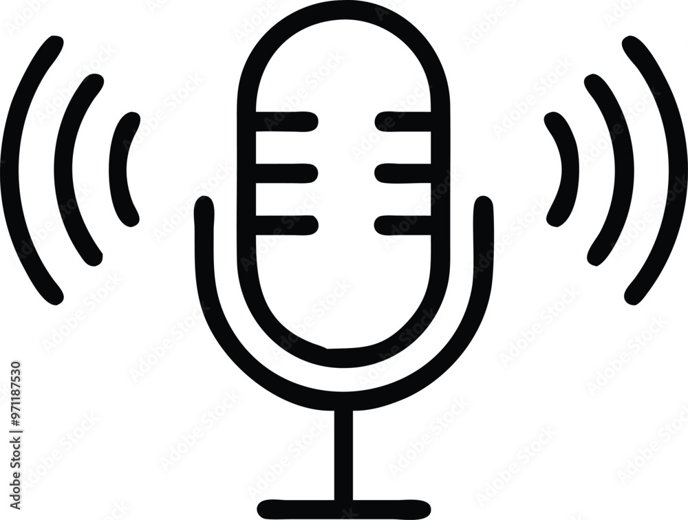 Microphone Logo icon in color style Studio microphone vector concept Microphone Logo icon in color style Studio microphone vector concept