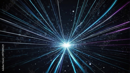 New Free Photo 3d rendering of abstract technology digital background with glowing particles