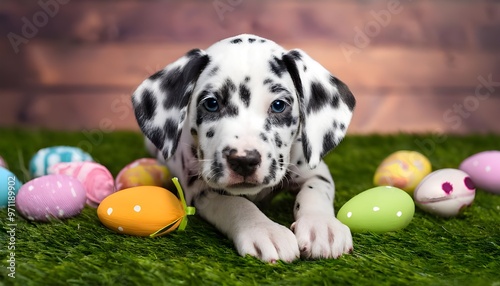 Easter Dalmatain Puppy. photo