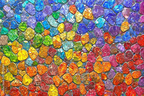 Colorful Mosaic of Glass Stones