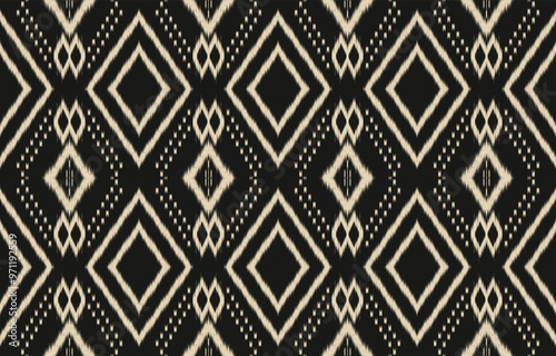 Ethnic abstract ikat art. Aztec ornament print. geometric ethnic pattern seamless color oriental. Design for background ,curtain, carpet, wallpaper, clothing, wrapping, Batik, vector illustration.