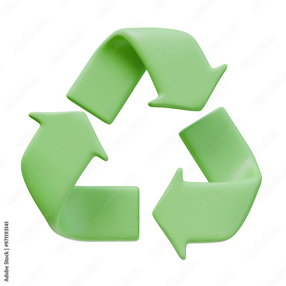 3D Render Icon Recycle Arrows Emblem Eco Symbol. Ecology Green Energy Environment Concept. 3D Illustration Design Web Mobile App 3D Render Icon Recycle Arrows Emblem Eco Symbol. Ecology Green Energy Environment Concept. 3D Illustration Design Web Mobile App