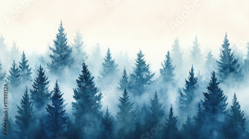 Misty Pine Forest.