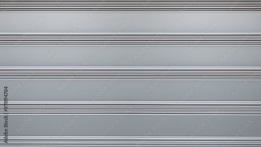 Obraz premium Close-up of metal garage door with horizontal lines