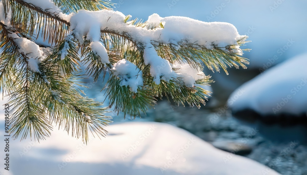 Obraz premium Frozen lakes reflect the gray sky, a mirror of winter's stillness. 