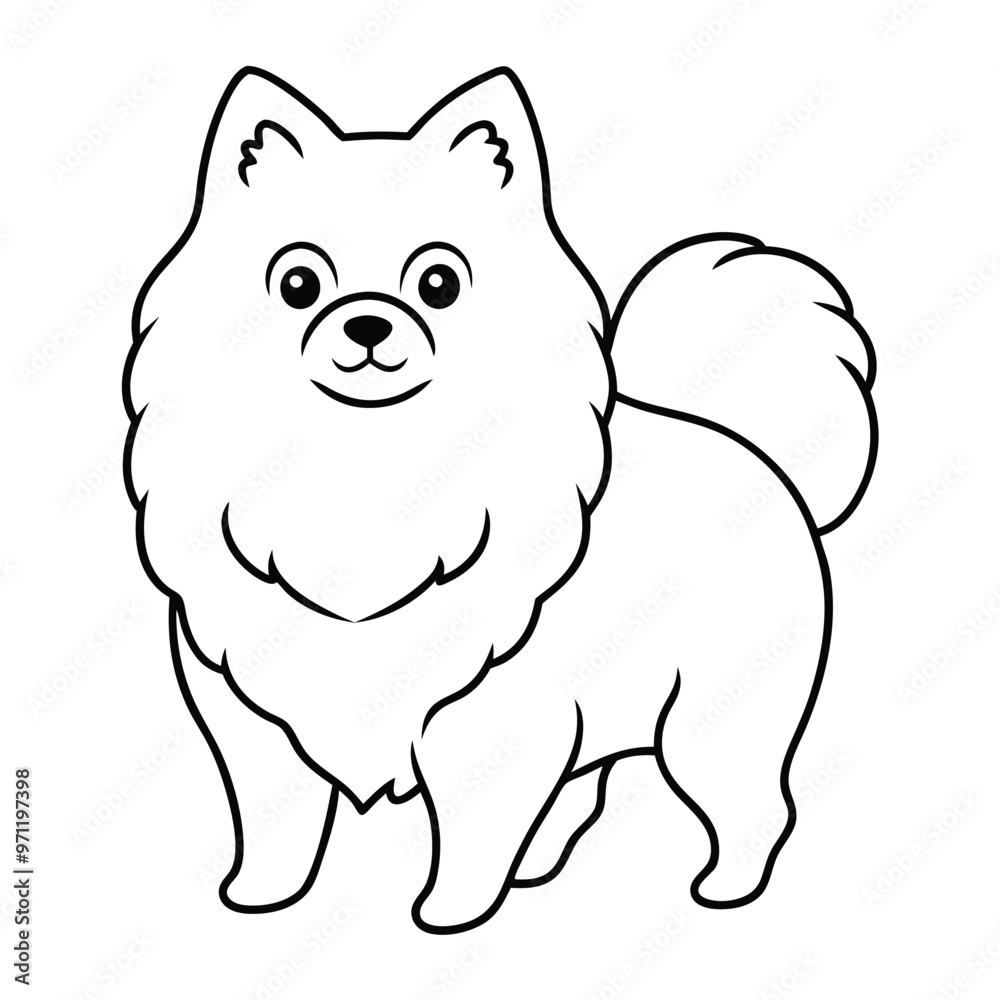 Pomeranian dog breed Cute cartoon vector clipart Design