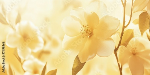 A serene composition of soft yellow flowers, embodying tranquility and beauty.
