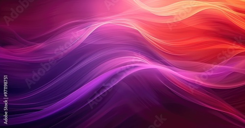 A vibrant abstract wave pattern showcasing smooth gradients of pink, purple, and orange, ideal for backgrounds or digital art.