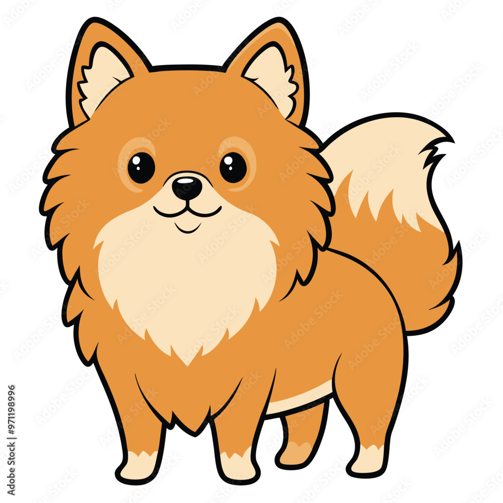 Pomeranian dog breed Cute cartoon vector clipart Design Pomeranian dog breed Cute cartoon vector clipart Design