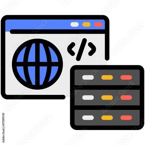 web hosting filled line icon