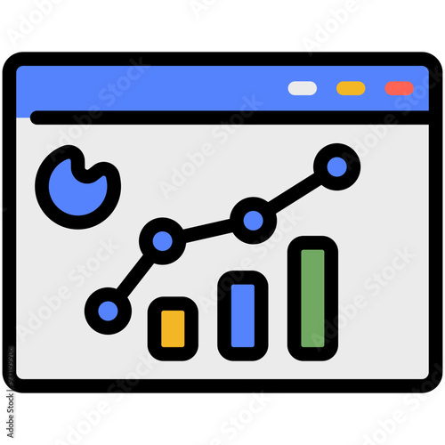 statistic filled line icon