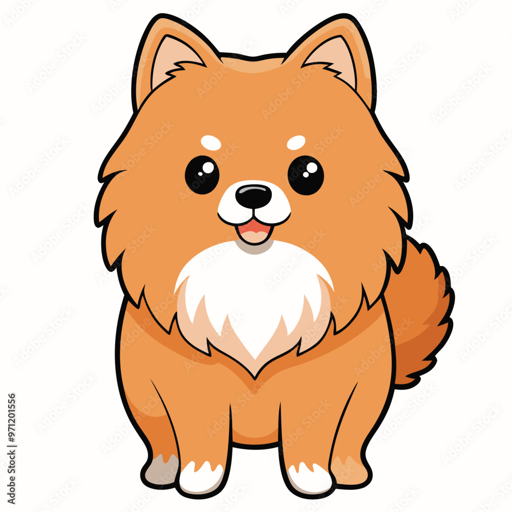 Pomeranian dog breed Cute cartoon vector clipart Design Pomeranian dog breed Cute cartoon vector clipart Design