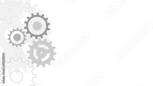Cogwheel rotation animation, mechanical engineering, gear wheel background, technology and innovation, copy space for text