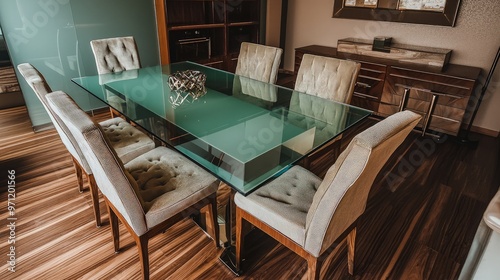 Wallpaper Mural Luxury Dining Room Interior with Glass Table Torontodigital.ca