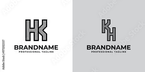 Letters HK and KH Dot Monogram Logo, Suitable for business with KH or HK initials photo